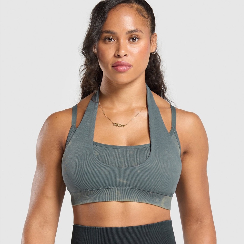 NWT Gymshark Gains Seamless Bralette/ Slate Teal/XXL